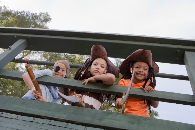 Children dressed like pirates to celebrate National Talk Like a Pirate Day