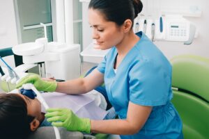 a dentist administering nitrous oxide 